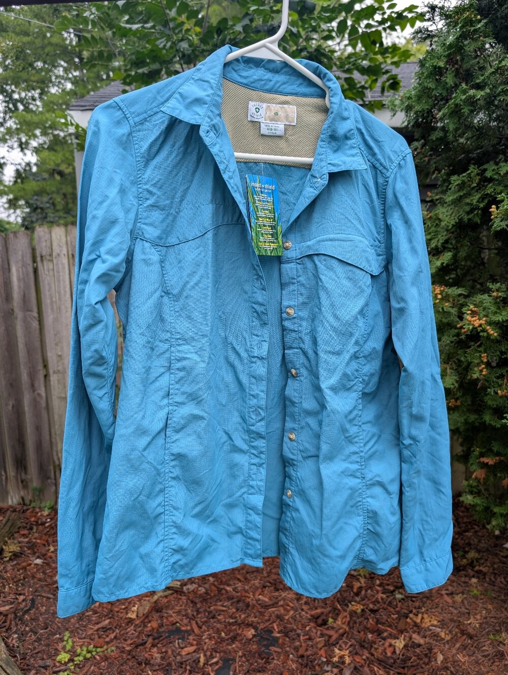 EcOfficio Women's Insect Shield Long Sleeve Button Up Blouse Size Medium